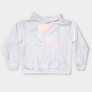 Pastel Rainbow Checkerboard Pattern Kids Hoodie